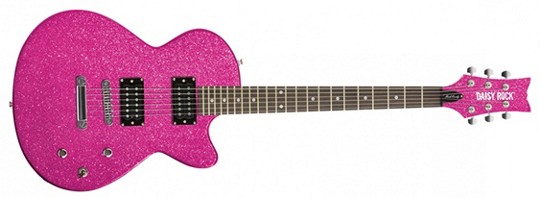 Pink Glittery Daisy Rock Candy Guitar